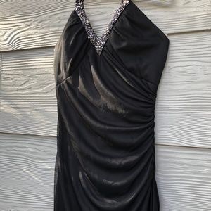 Black Beaded Prom Dress